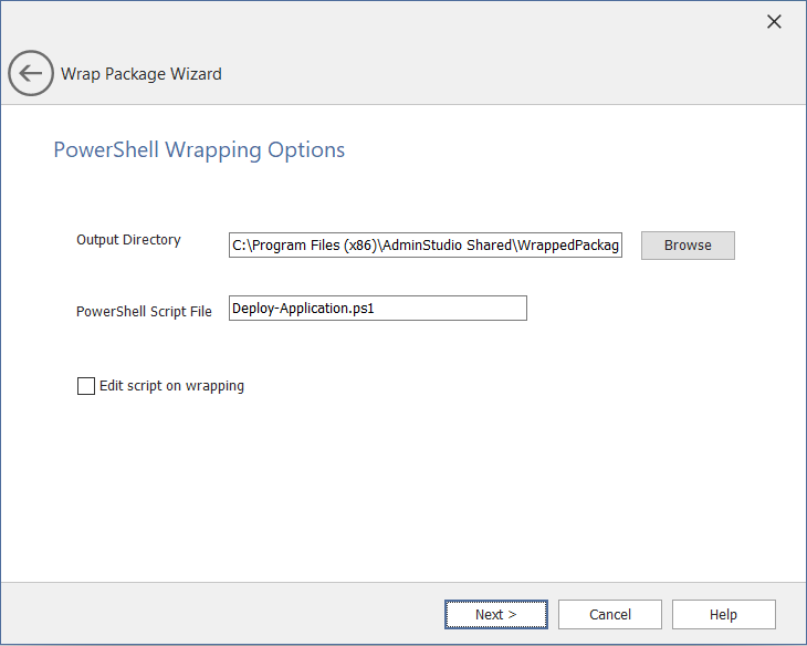 PowerShell Wrapping Options Panel