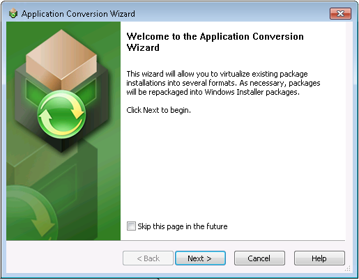 Application Conversion Wizard Welcome Panel